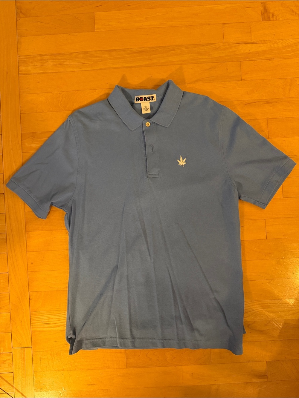 Men's Polo Shirt in Light Blue with Embroidered Logo